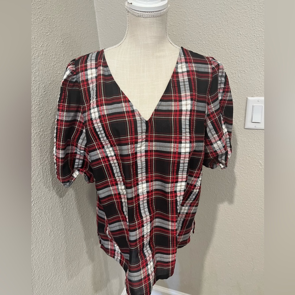 Loft Plaid blouse